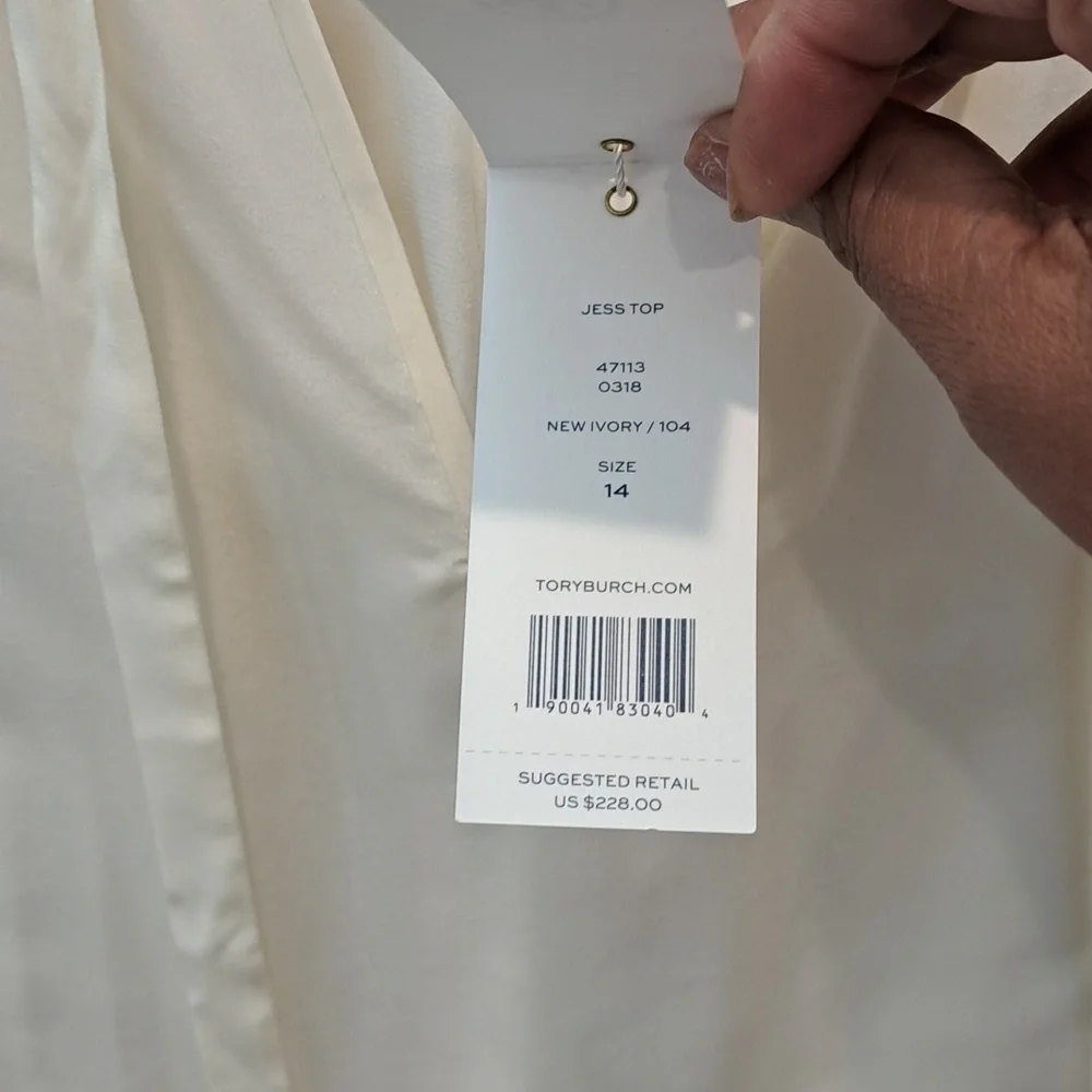 Tory Burch NWTs Jess Top 100% Silk